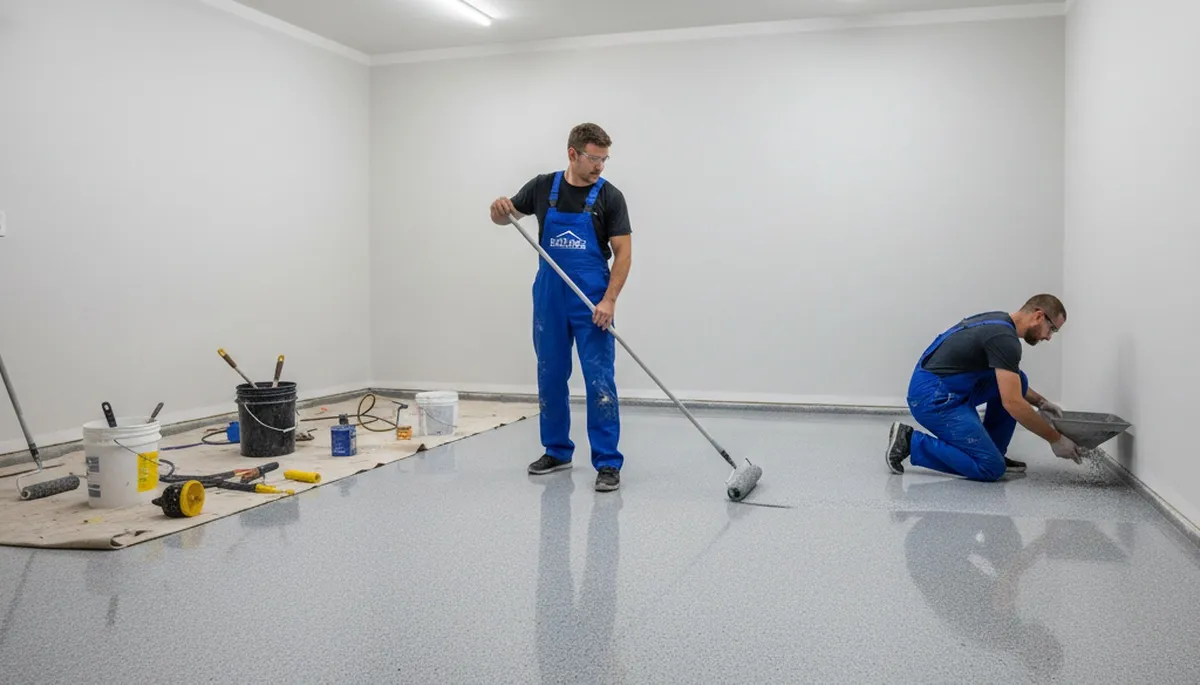 Professional garage floor epoxy coating in Colorado Springs, CO for durable, moisture-resistant finish